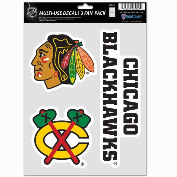 Samolepky Chicago Blackhawks WinCraft NHL Multi Use 3 Fan Pack