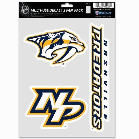 Samolepky Nashville Predators WinCraft NHL Multi Use 3 Fan Pack