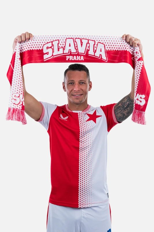 Šála Slavia x Pasta Oner Home 25/26 Červená/Bílá