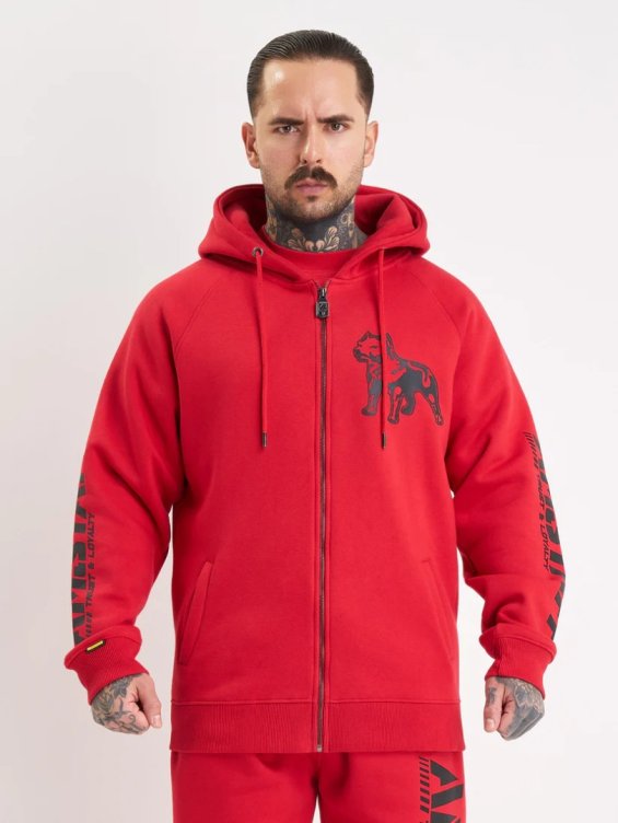 Mikina Amstaff S Kapucí Logo 2.0 Zip Hoodie Červená