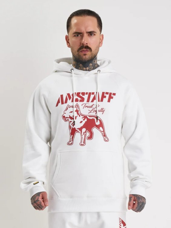 Mikina Amstaff S Kapucí Logo 2.0 Bílá