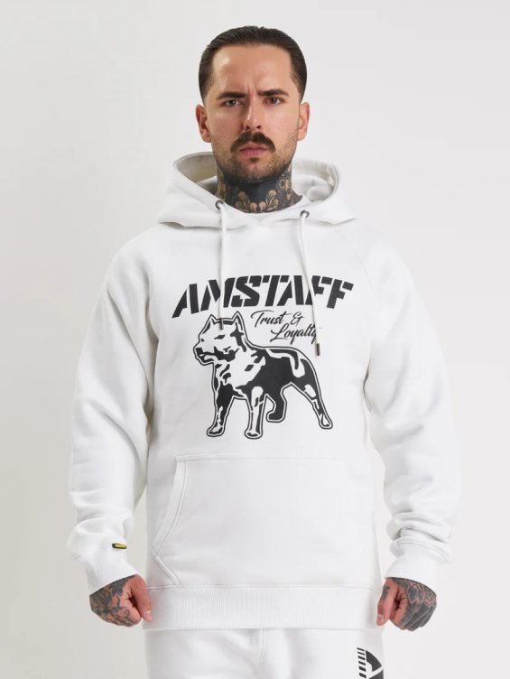 Mikina Amstaff S Kapucí Logo 2.0 Bílá Black