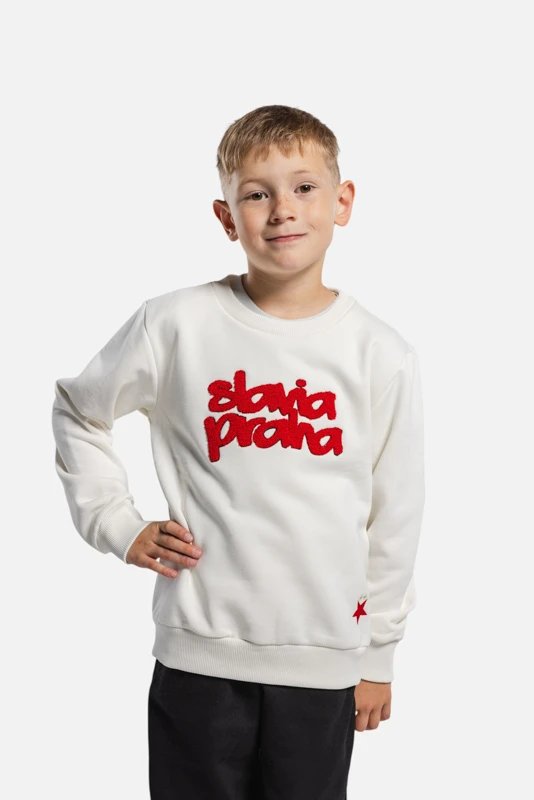 Dětská Mikina Crewneck Slavia Praha Script