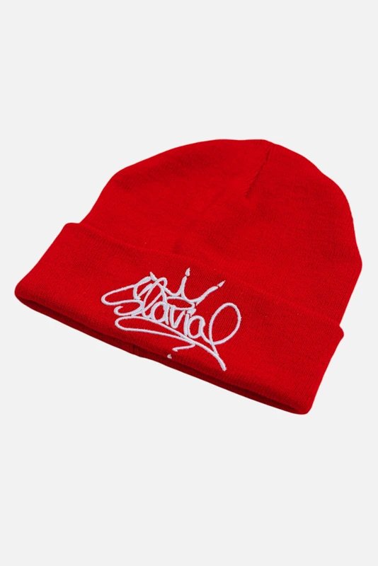 Zimní Čepice Beanie Slavia Praha Grafitti Unisex Červená